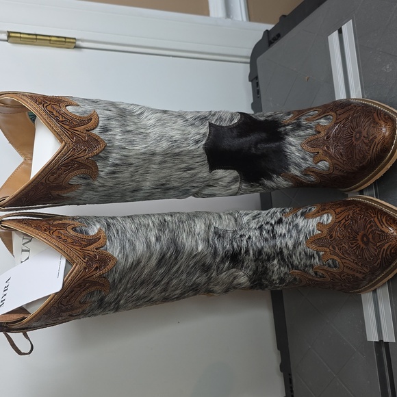 MYRA BAG Adelaide Hair On Tall Leather Cowboy Boots Size 11 NWT - Picture 4 of 10